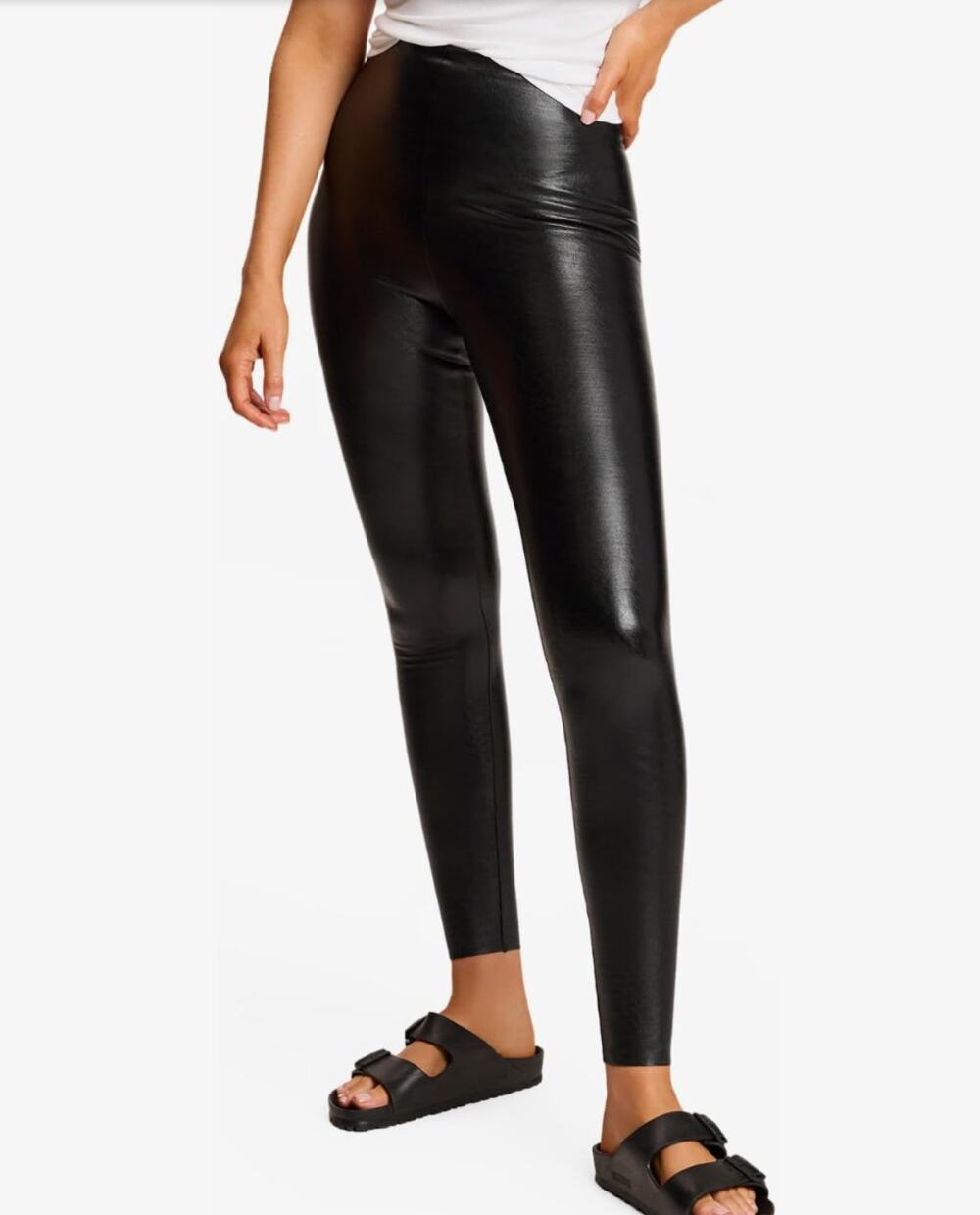 Commando Black Faux Leather Pull-On Leggings